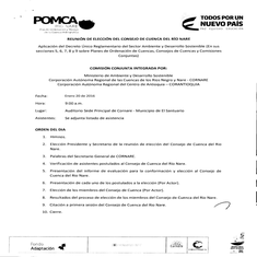 Acta elección del consejo de cuenca del Río Nare