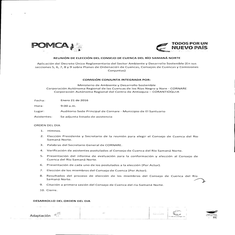 Acta elección del consejo de cuenca del Río Samaná Norte
