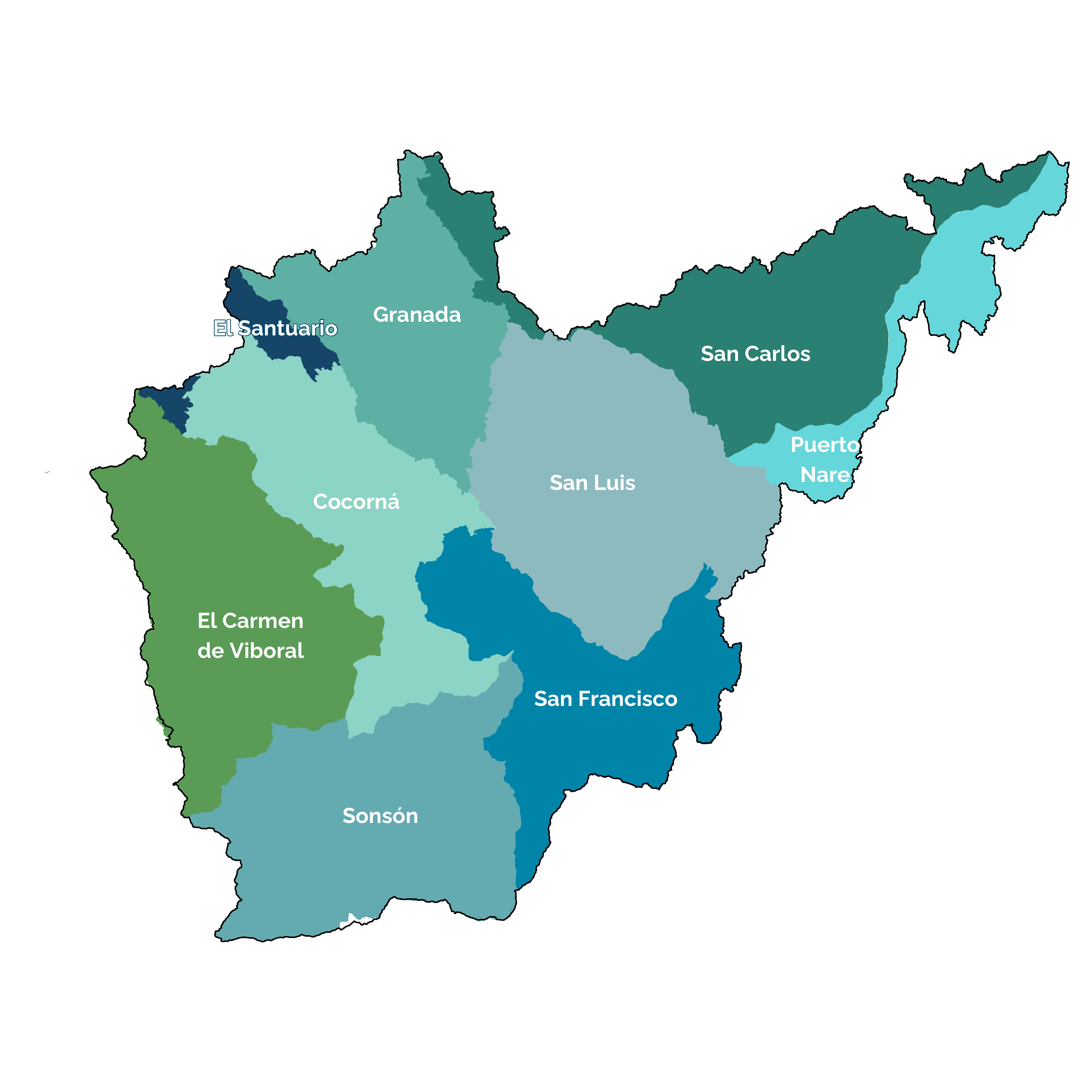 Municipios POMCA Río Samaná Norte
