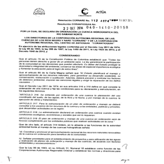 Declaratoria en Ordenación