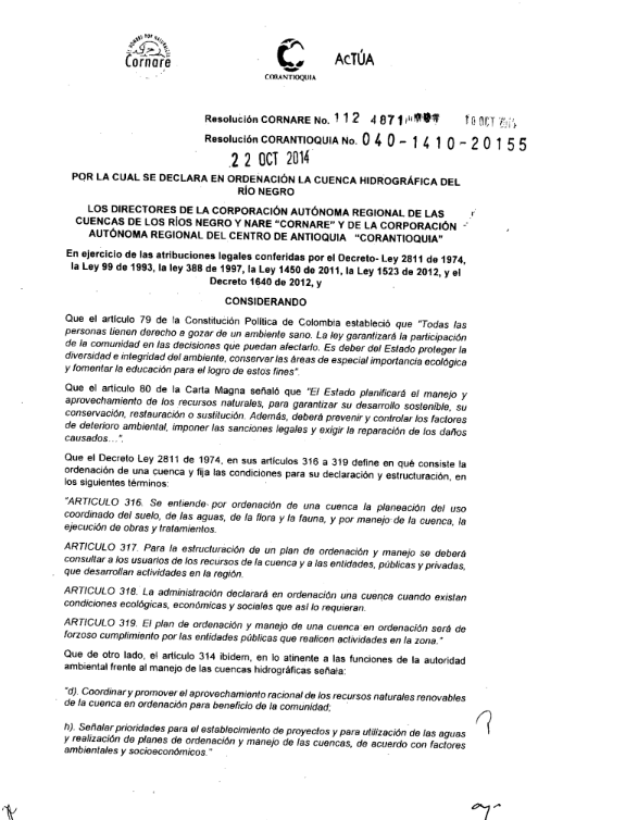 Declaratoria en Ordenación