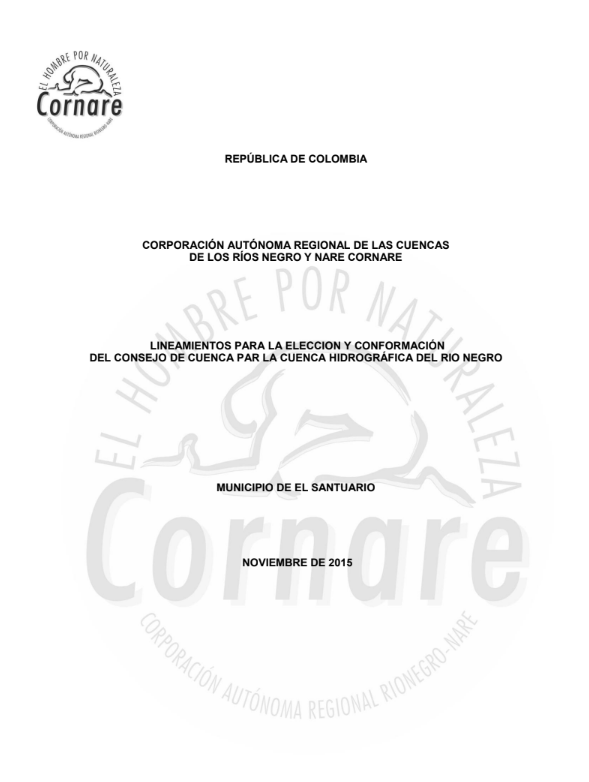 Lineamientos para la Conformación del Consejo de Cuenca
